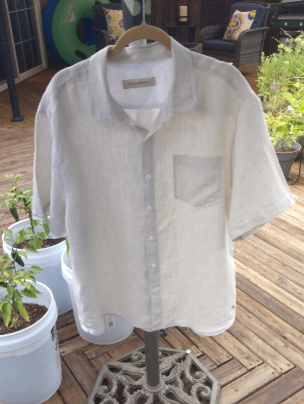 Cream Color Tommy Bahama Linen Shirt